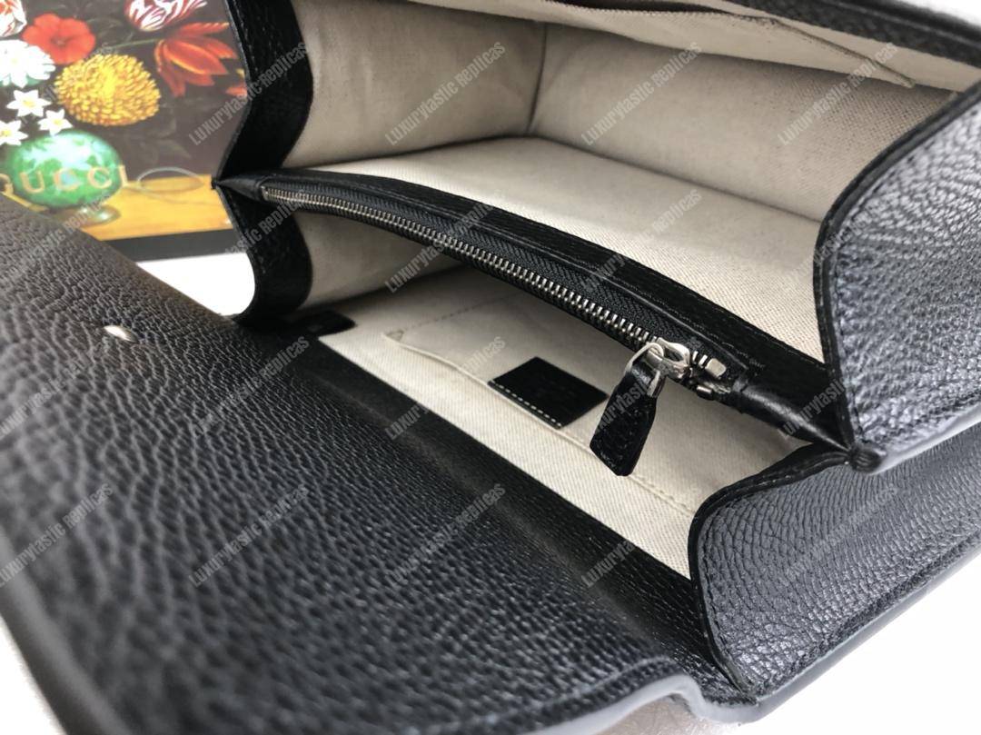 G*u*i dionysus medium grainy leather bamboo top handle bag black