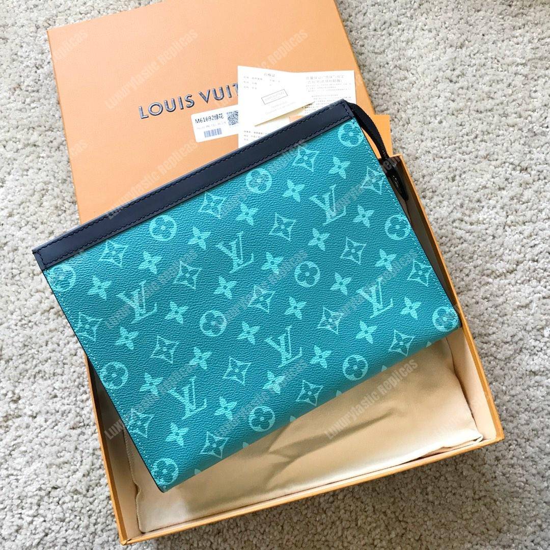 LV Pochette Voyage MM Monogram Turquoise