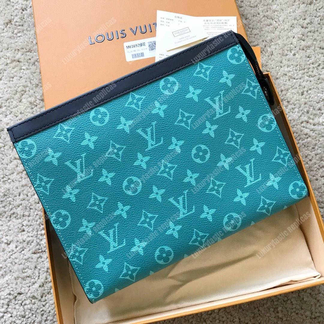 LV Pochette Voyage MM Monogram Turquoise