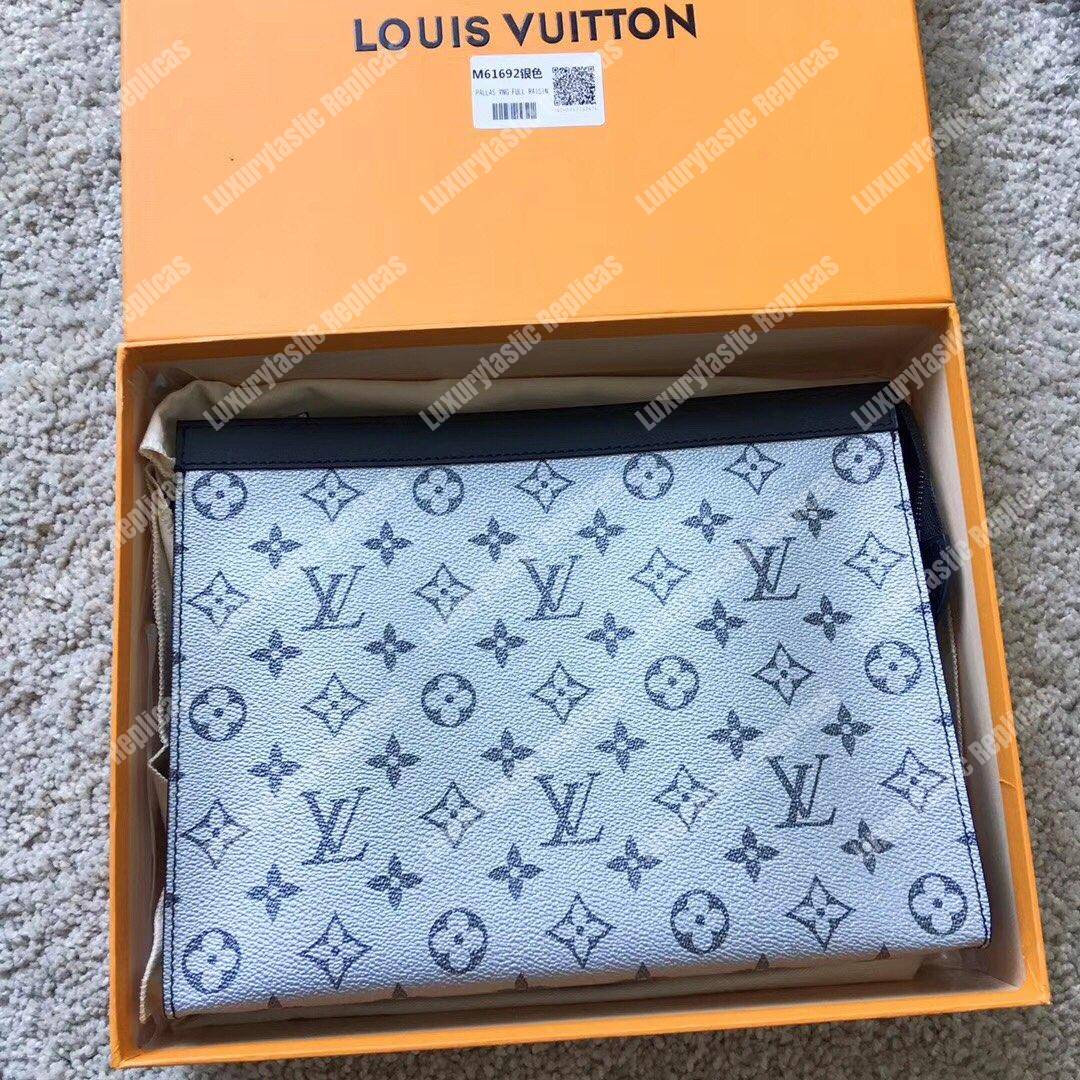 LV Pochette Voyage MM Monogram White Blue