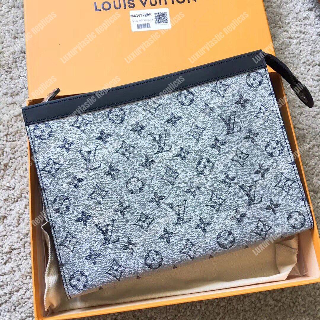LV Pochette Voyage MM Monogram White Blue