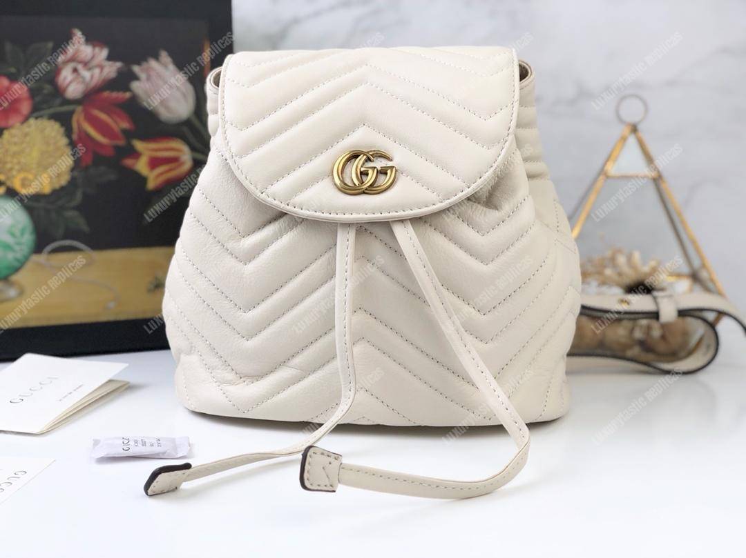 G*u*i gg matelassé marmont backpack bag white