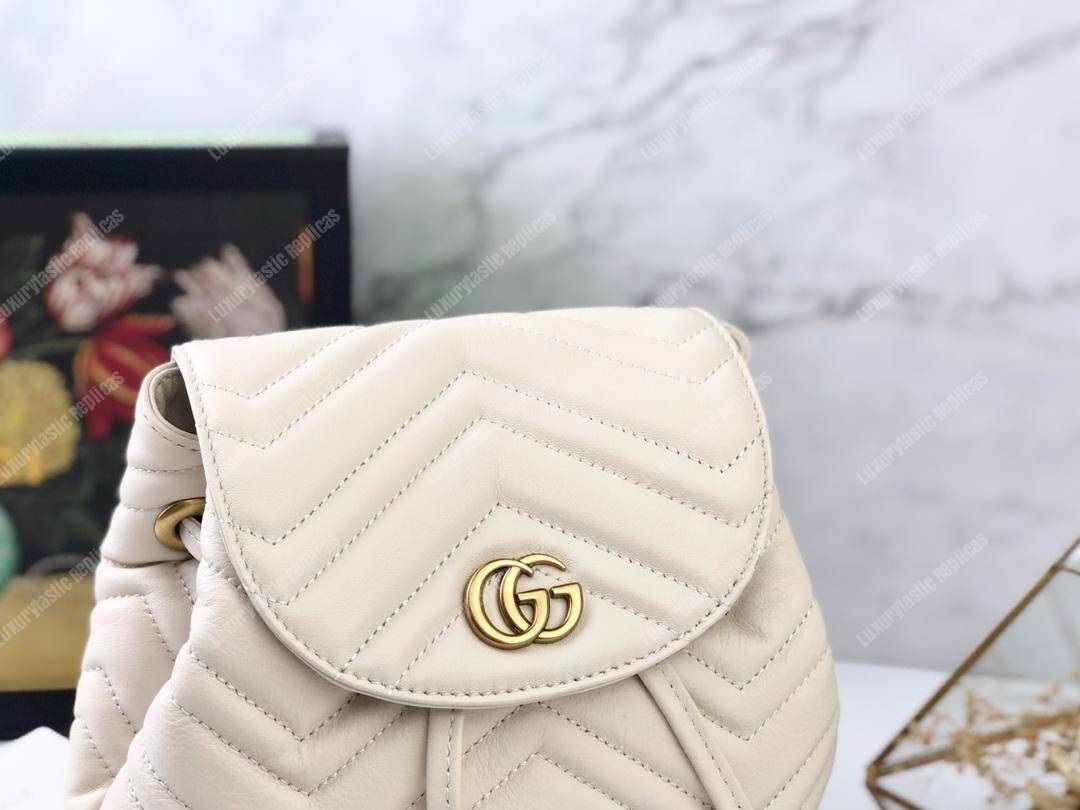 G*u*i gg matelassé marmont backpack bag white