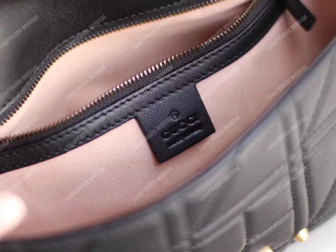 G*u*i gg marmont small matelassé shoulder bag with pearls black