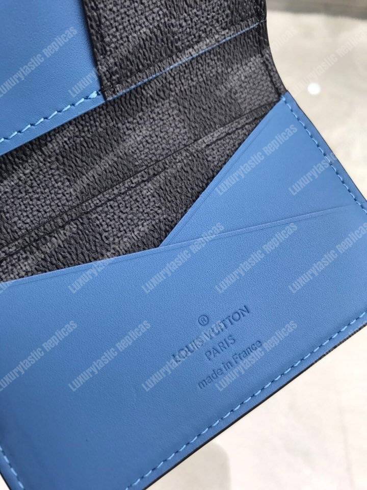 LV Pocket Organizer Damier Graphite Blue Stripe