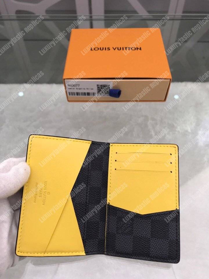 LV Pocket Organizer Damier Graphite Yellow Stripe