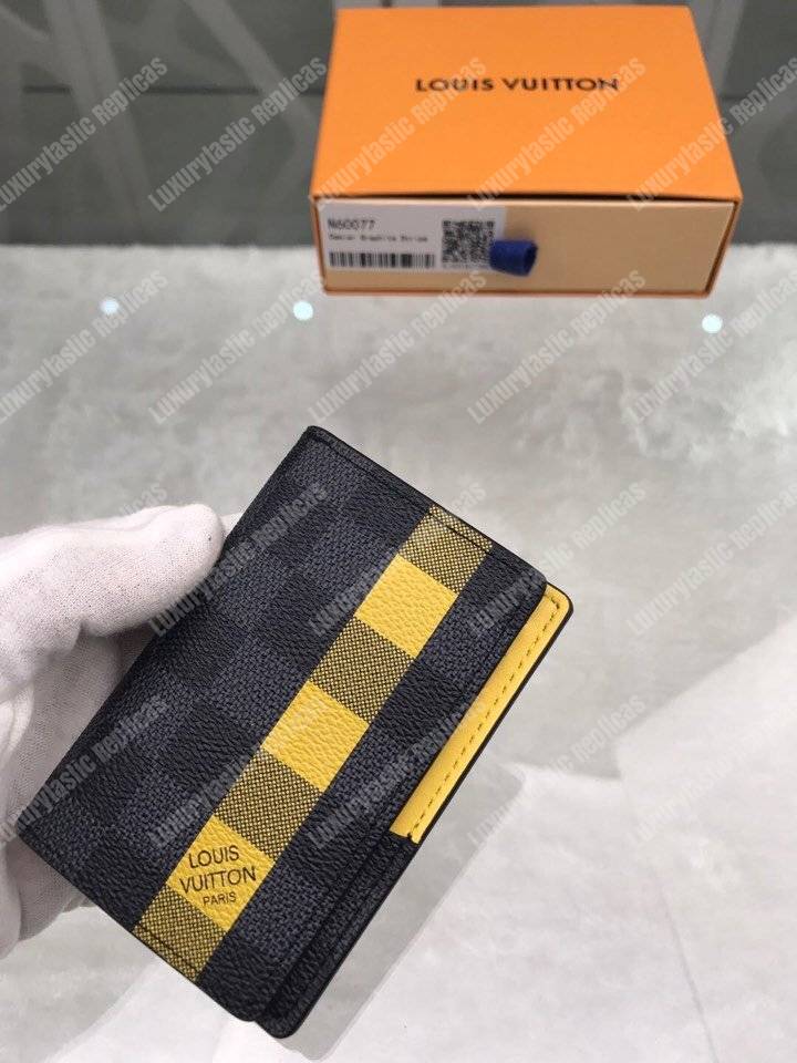 LV Pocket Organizer Damier Graphite Yellow Stripe