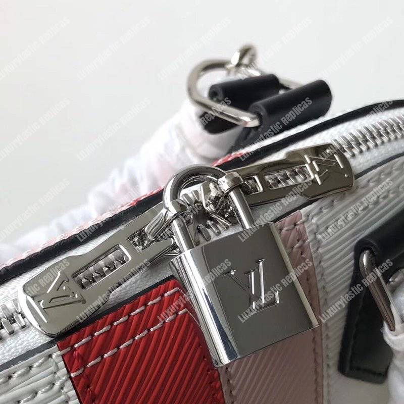 LV Alma BB Epi Leather Two-Tone White