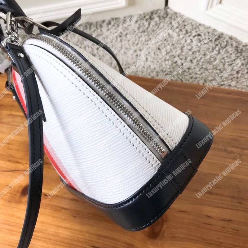 LV Alma BB Epi Leather Two-Tone White