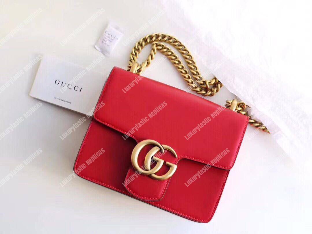 G*u*i gg small marmont leather shoulder bag red