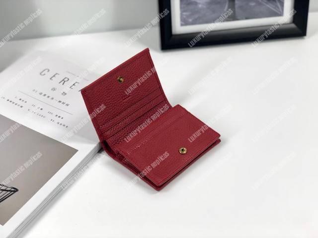 G*u*i garden leather wallet red with butterfly
