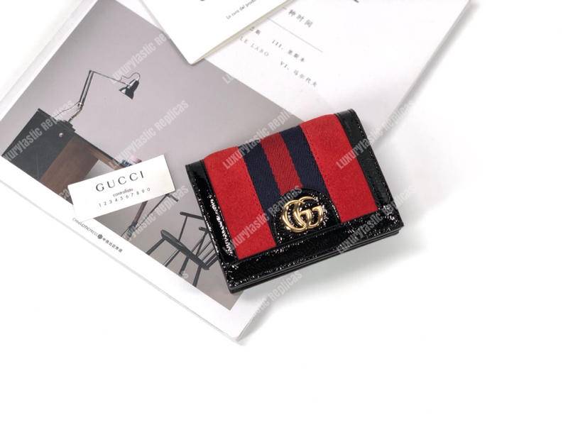 G*u*i ophidia suede card case wallet red