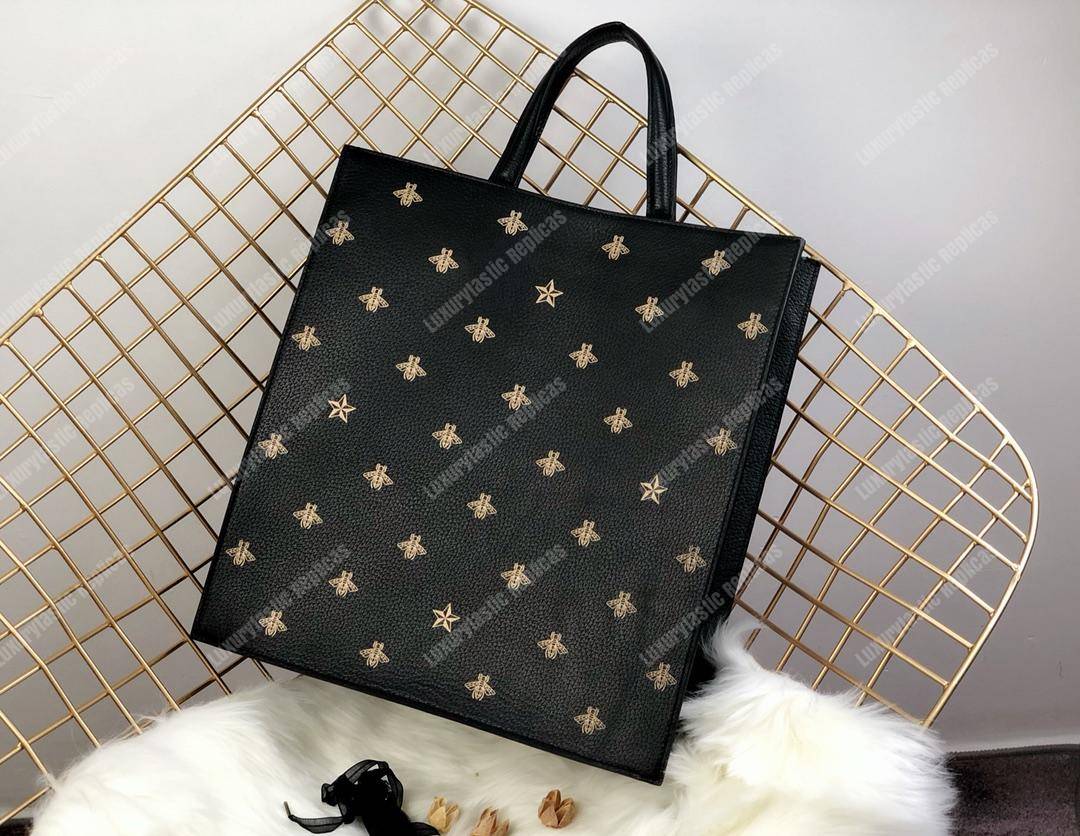 G*u*i bee star leather tote