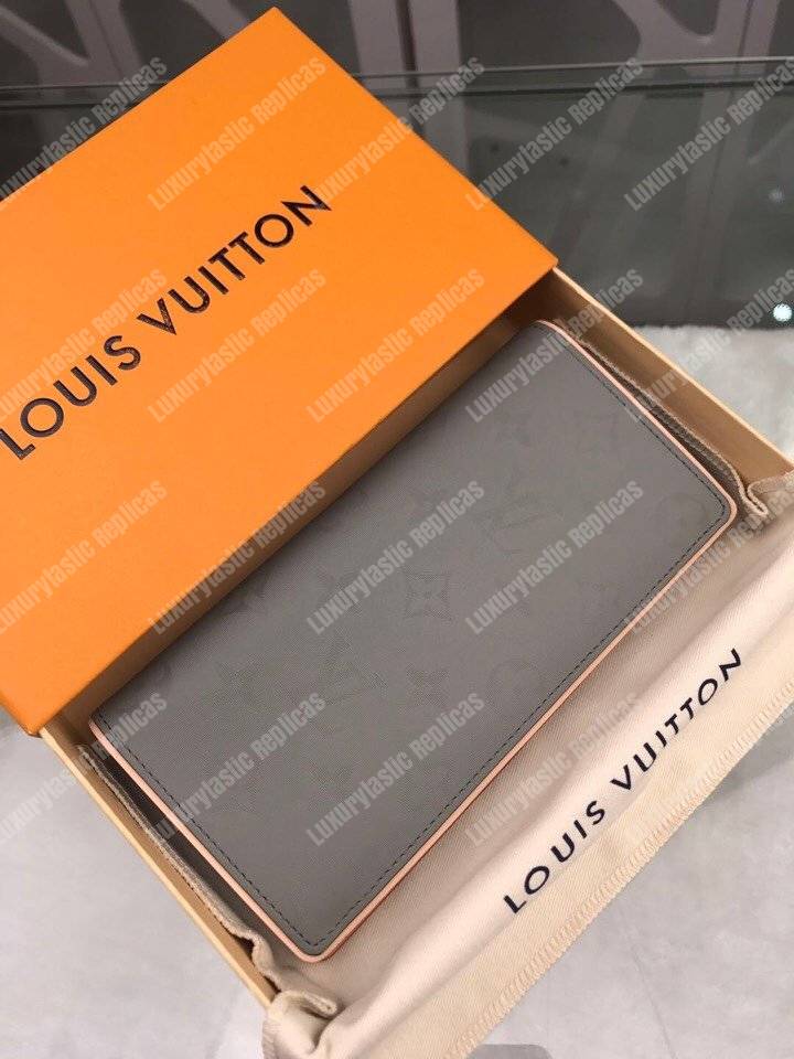LV Brazza Wallet Monogram Titanium Gray