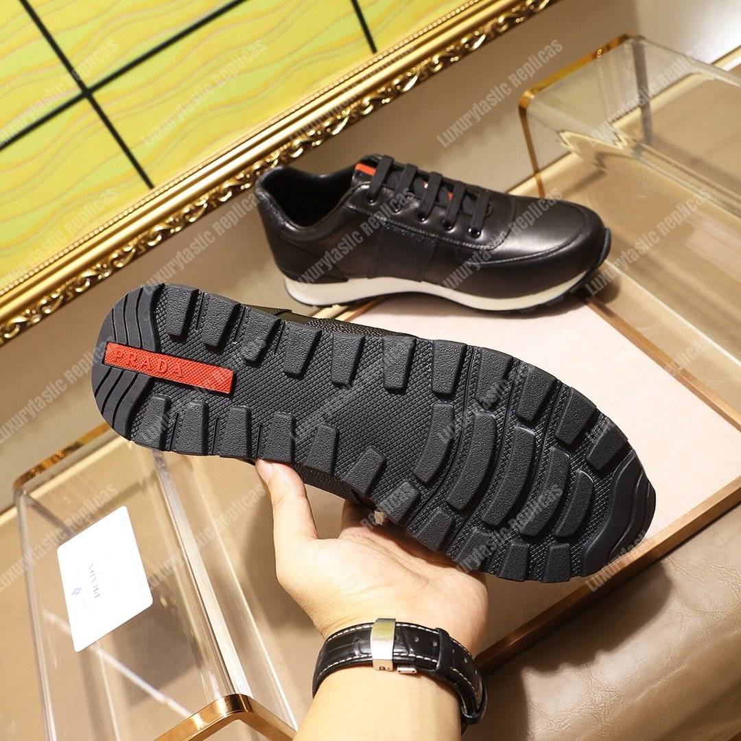 Pra*a leather sneakers black