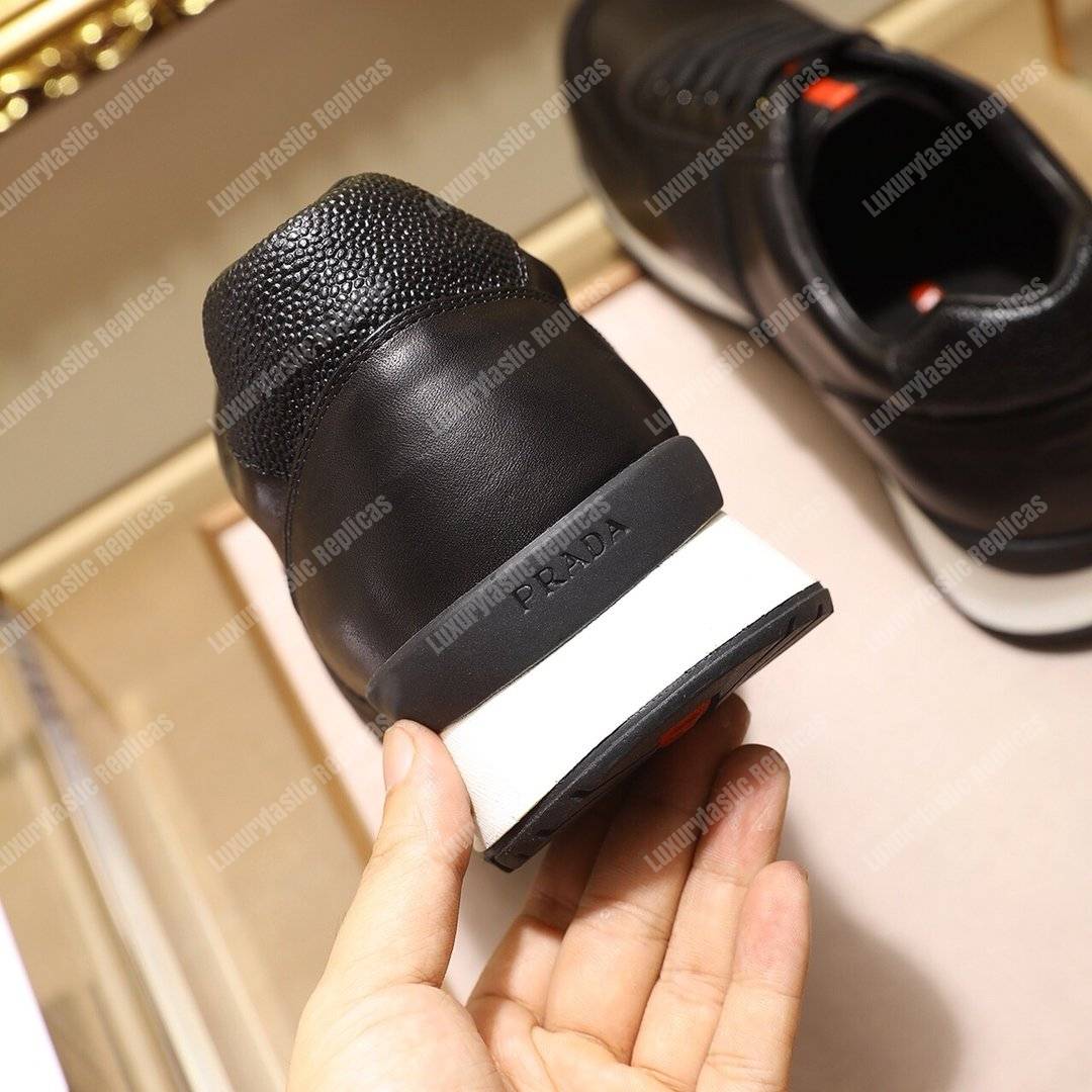 Pra*a leather sneakers black