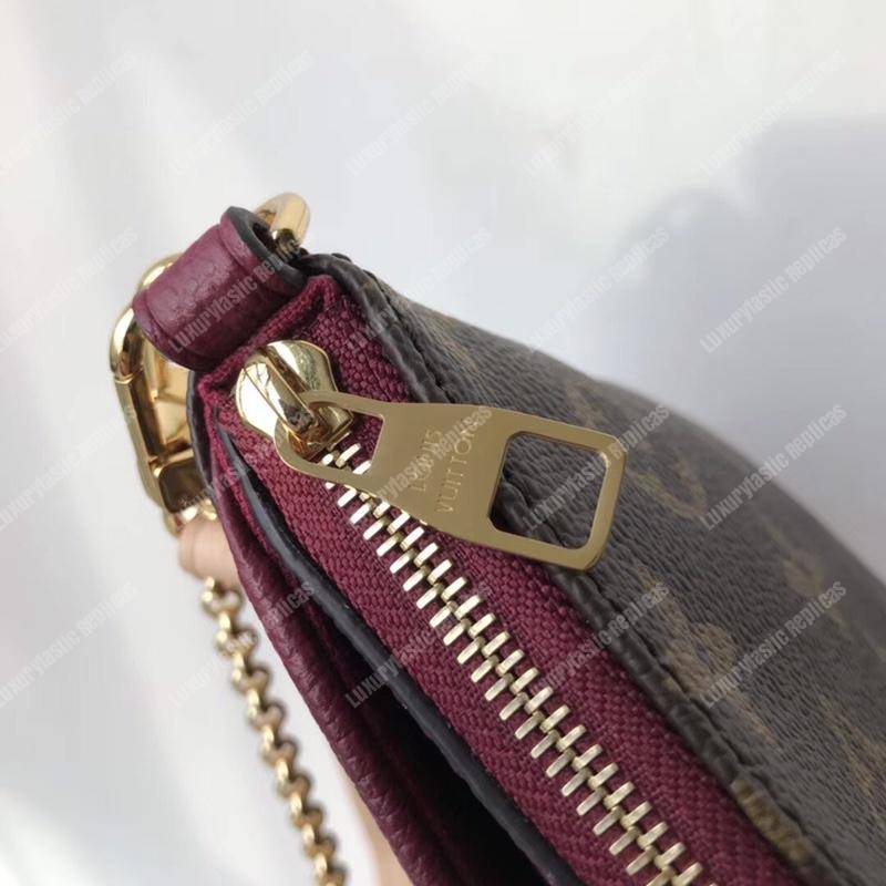 LV Pallas Clutch Bag Monogram Raisin