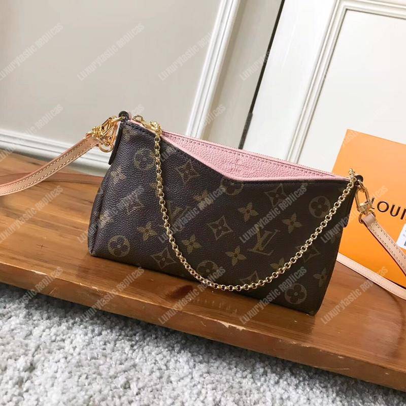 LV Pallas Clutch Bag Monogram Rose Poudre