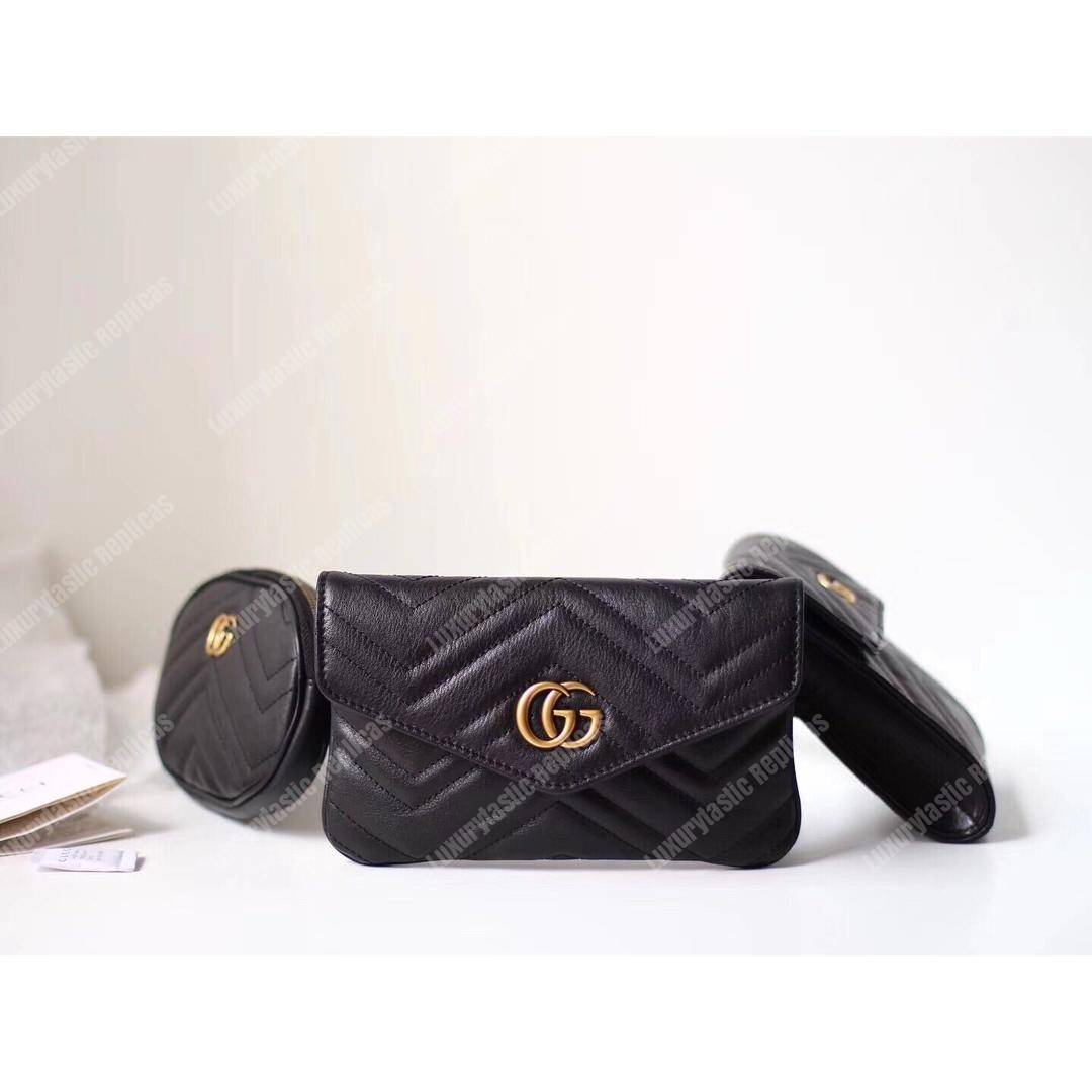 G*u*i gg marmont matelassé belt bag black