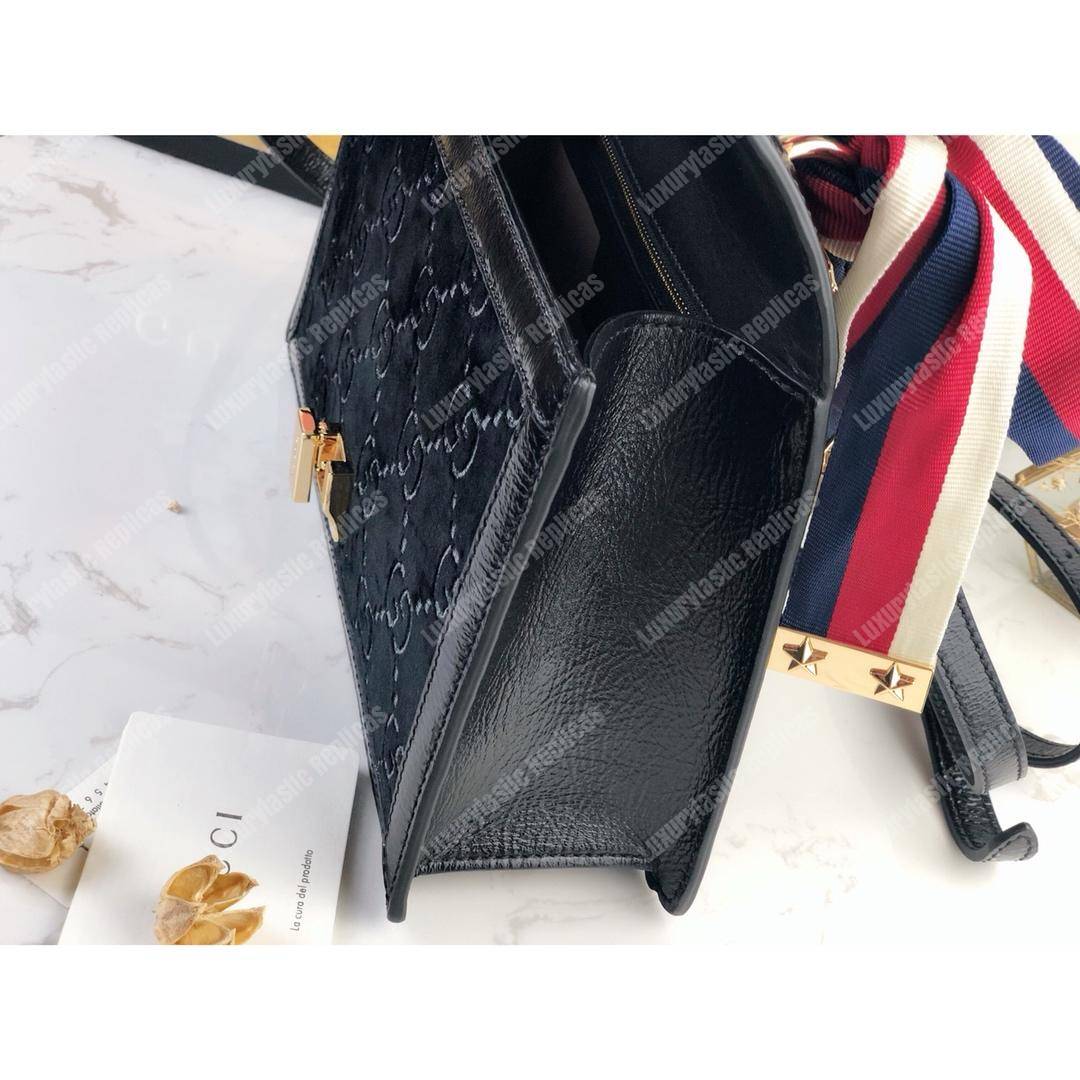 G*u*i sylvie velvet small shoulder bag black