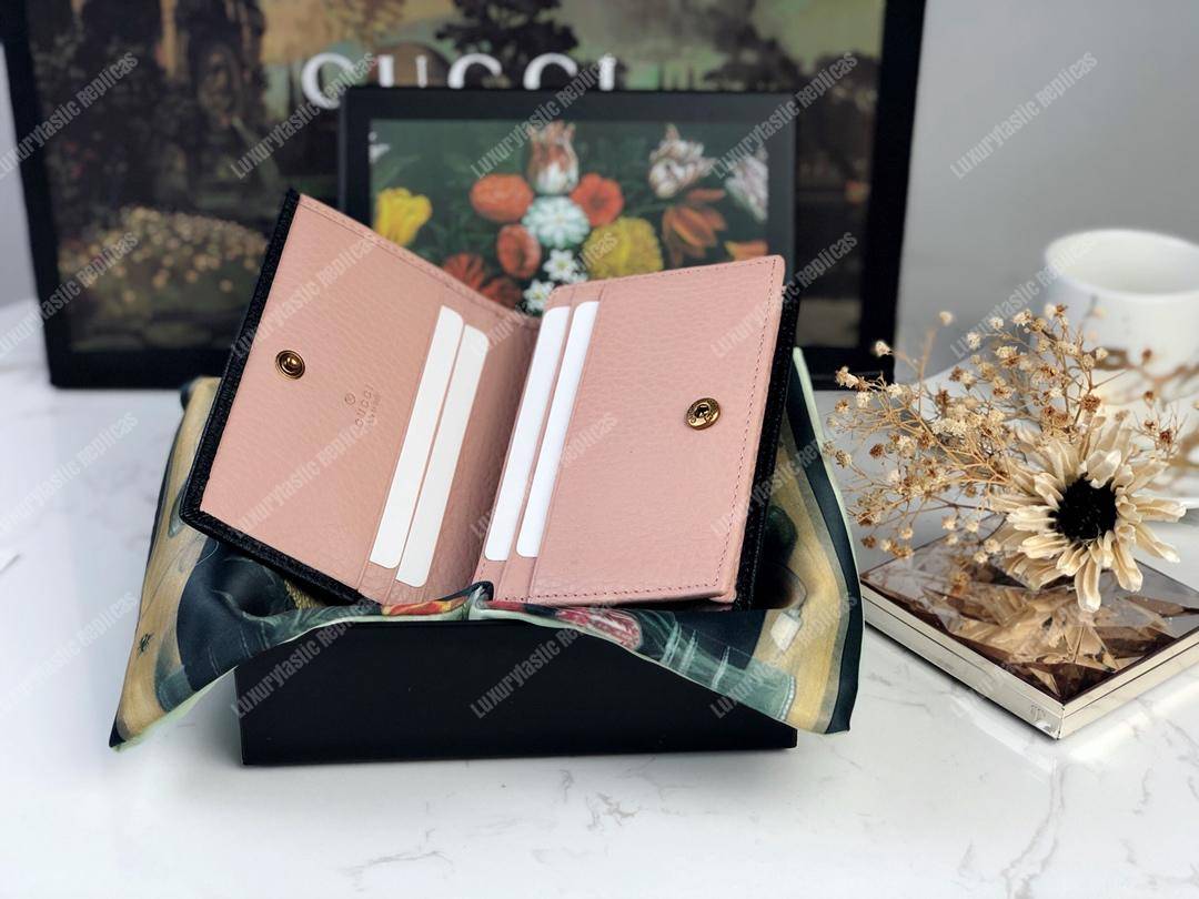G*u*i leather zip wallet with bow black