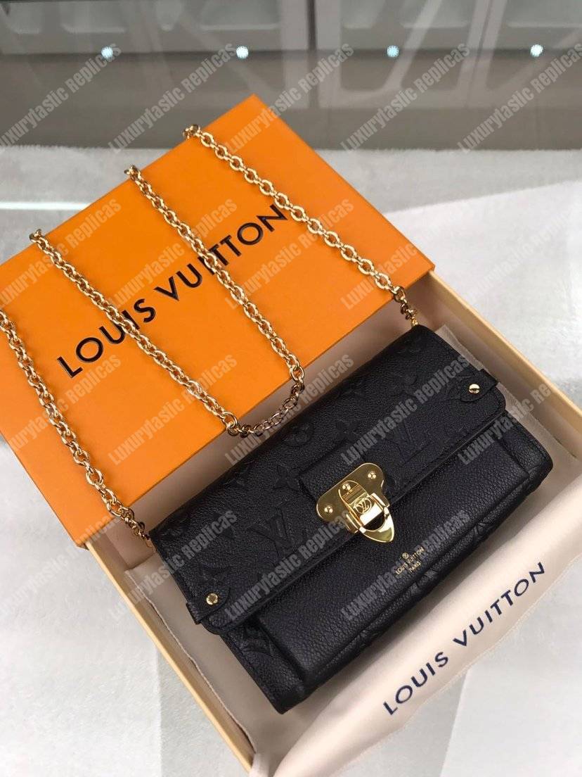 LV Vavin Chain Wallet Monogram Empreinte Noir
