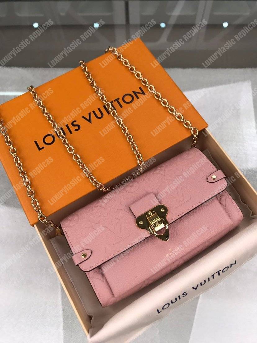 LV Vavin Chain Wallet Monogram Empreinte Rose Poudre