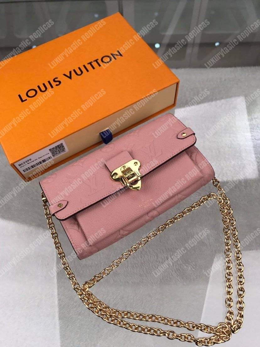 LV Vavin Chain Wallet Monogram Empreinte Rose Poudre