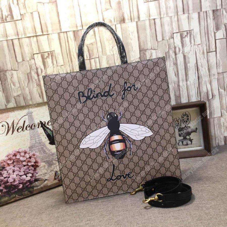 G*u*i bee print soft gg sup*e tote