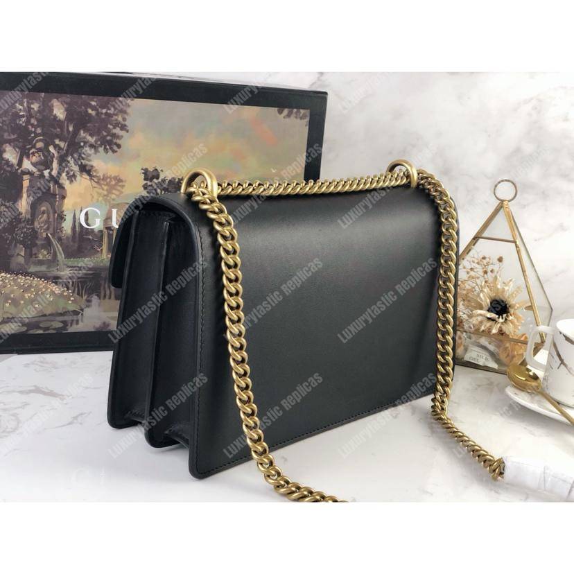 G*u*i gg marmont leather shoulder bag black