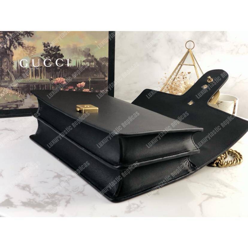 G*u*i gg marmont leather shoulder bag black