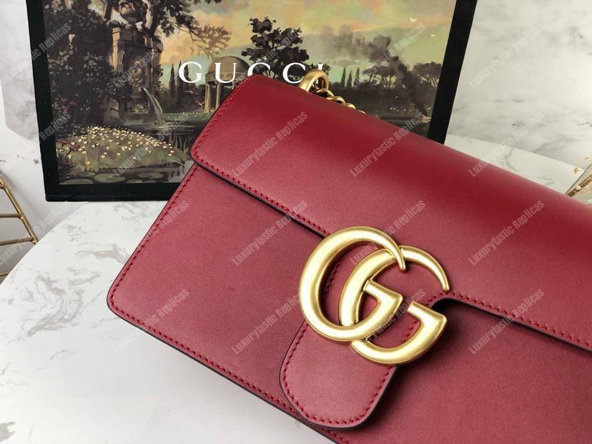 G*u*i gg marmont leather shoulder bag red