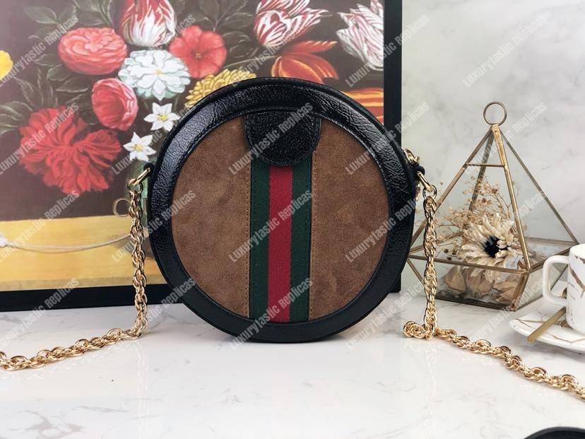 G*u*i ophidia mini round shoulder bag brown