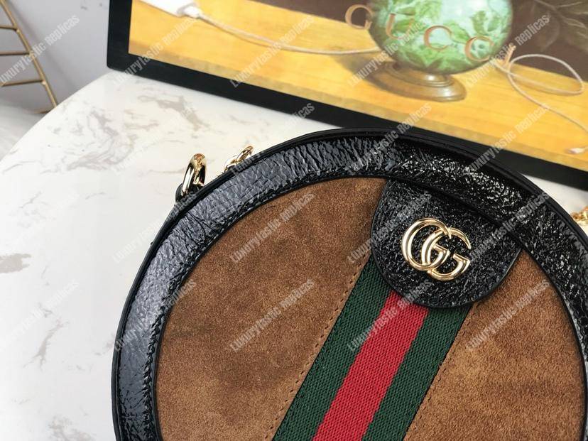 G*u*i ophidia mini round shoulder bag brown
