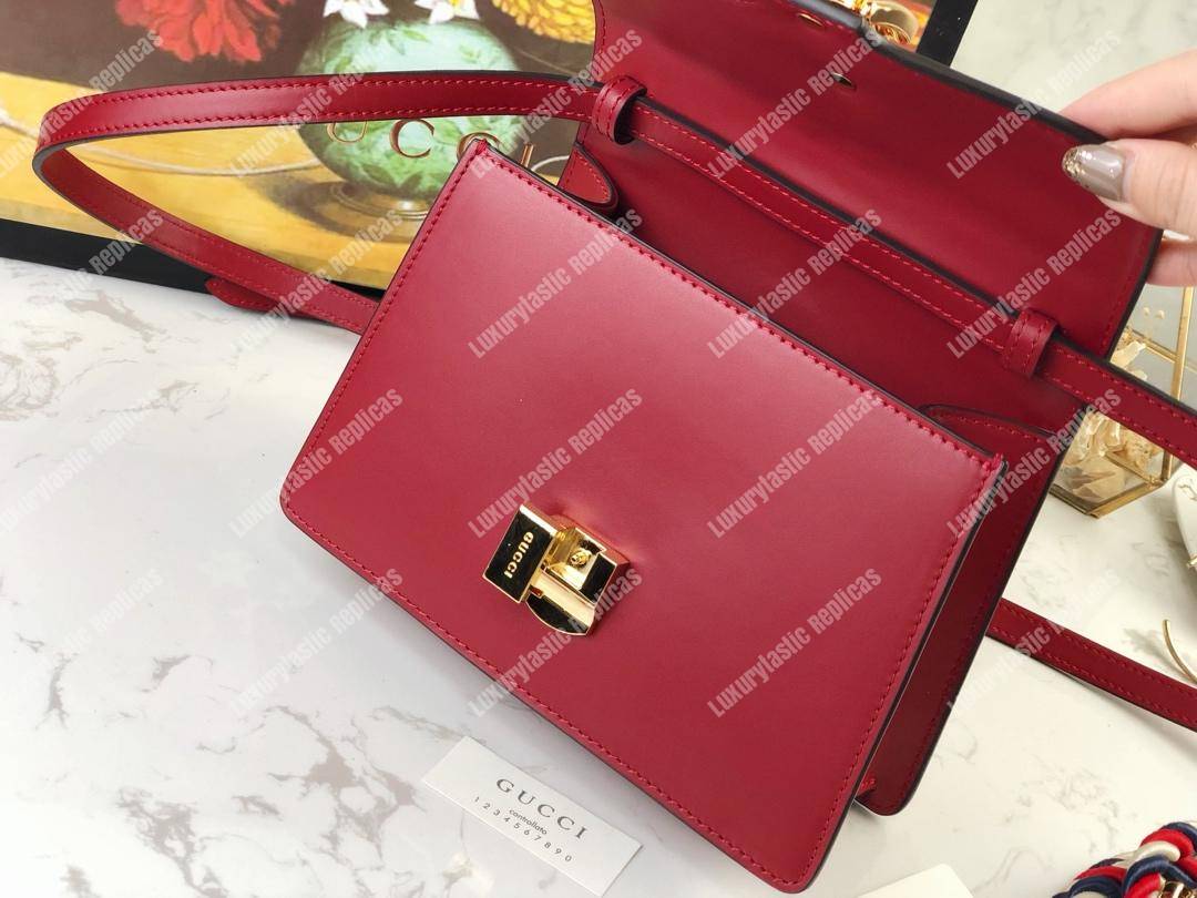 G*u*i sylvie leather mini bag hibiscus red