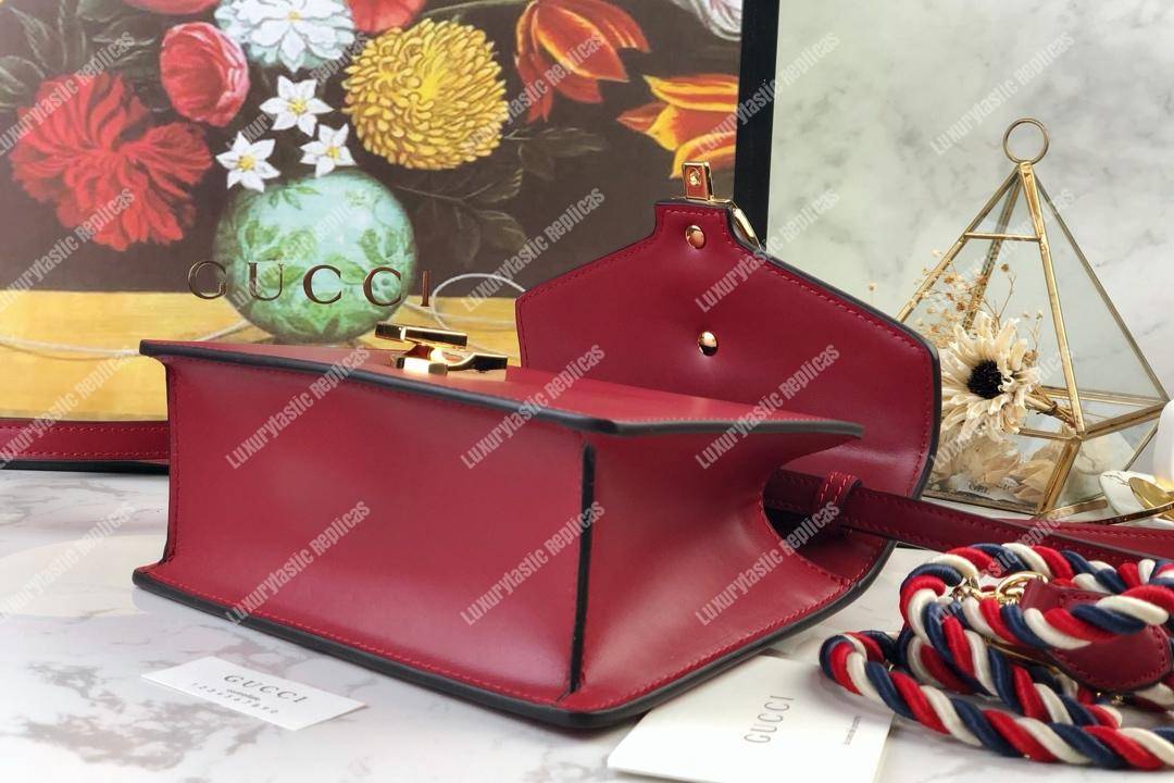 G*u*i sylvie leather mini bag hibiscus red