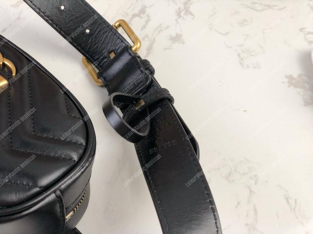 G*u*i gg marmont matelassé leather belt bag black