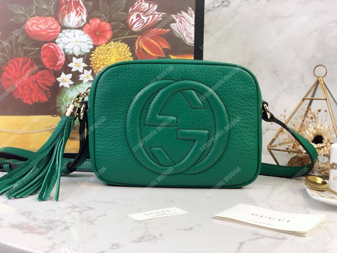 G*u*i soho small leather disco bag green