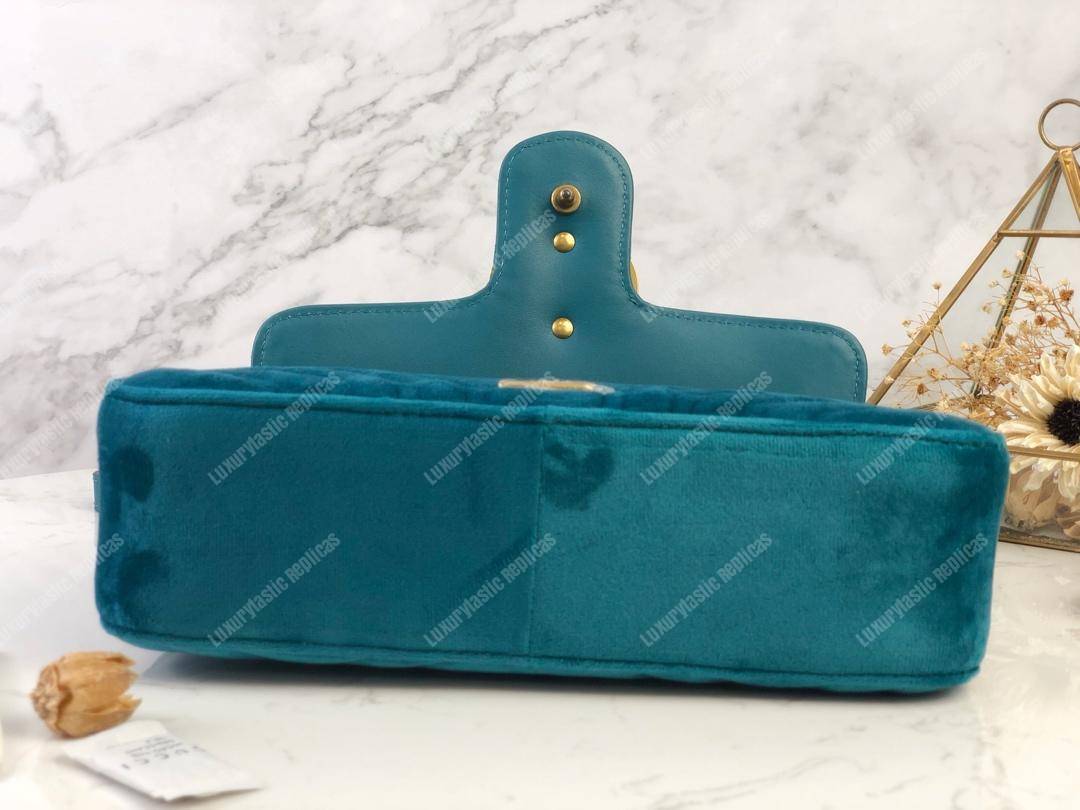 G*u*i gg marmont velvet shoulder bag blue