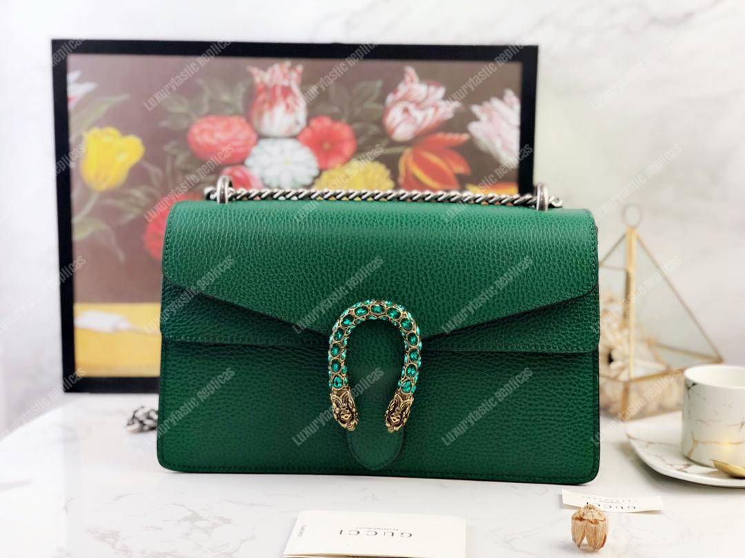 G*u*i dionysus small shoulder bag green leather