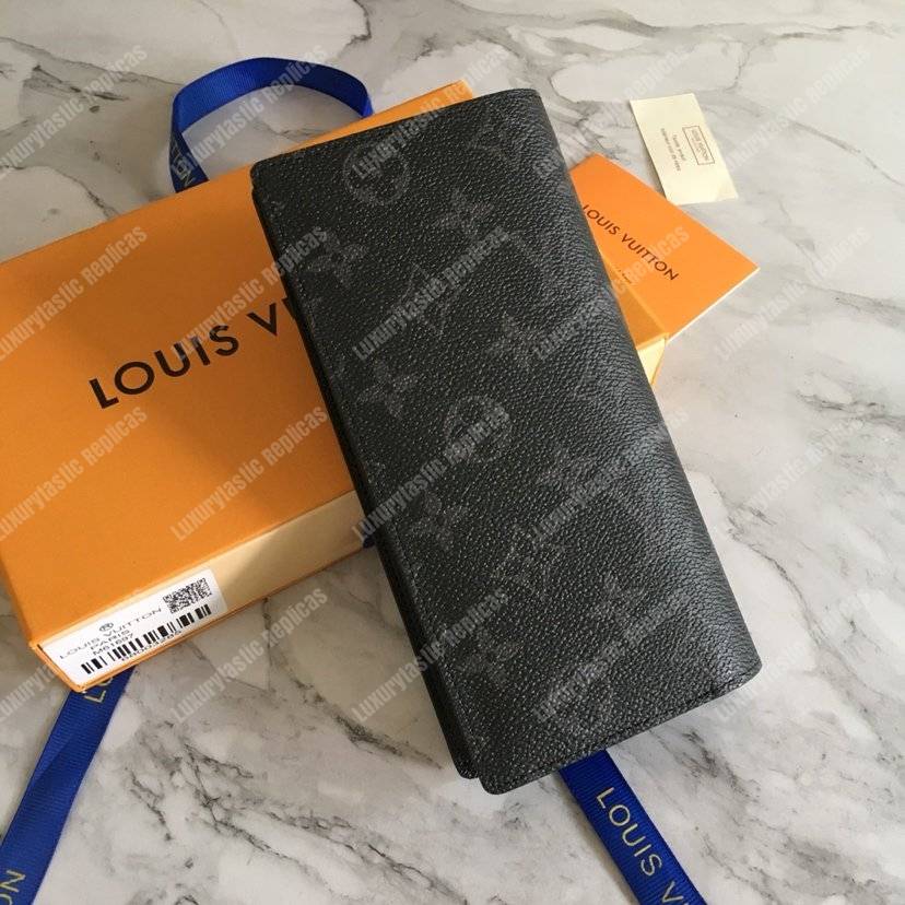 LV Brazza Wallet Monogram Eclipse Canvas