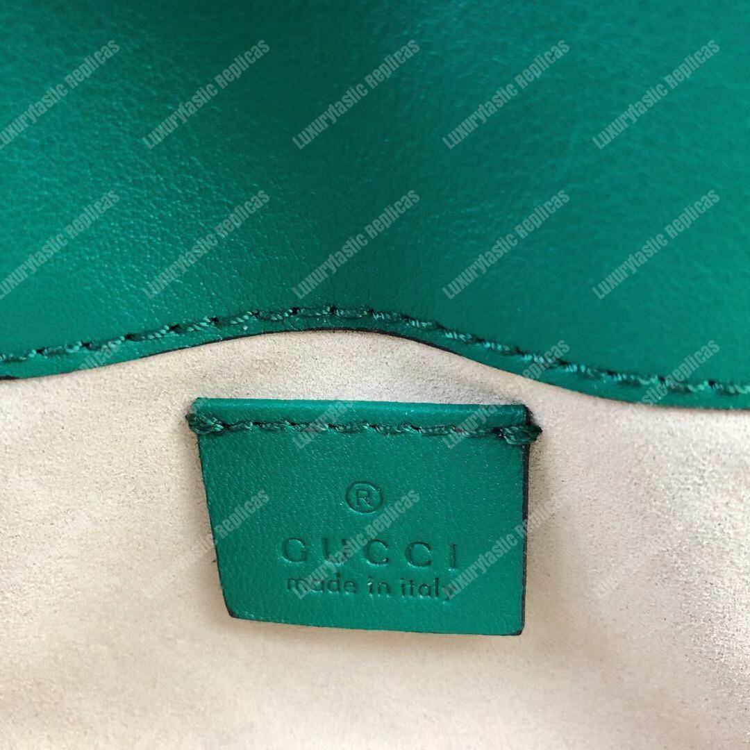 G*u*i gg marmont matelassé super mini bag green
