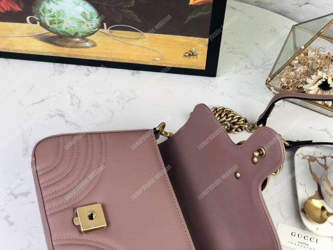 G*u*i gg marmont mini top handle bag dusty pink