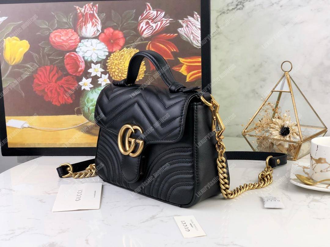 G*u*i gg marmont mini top handle bag black