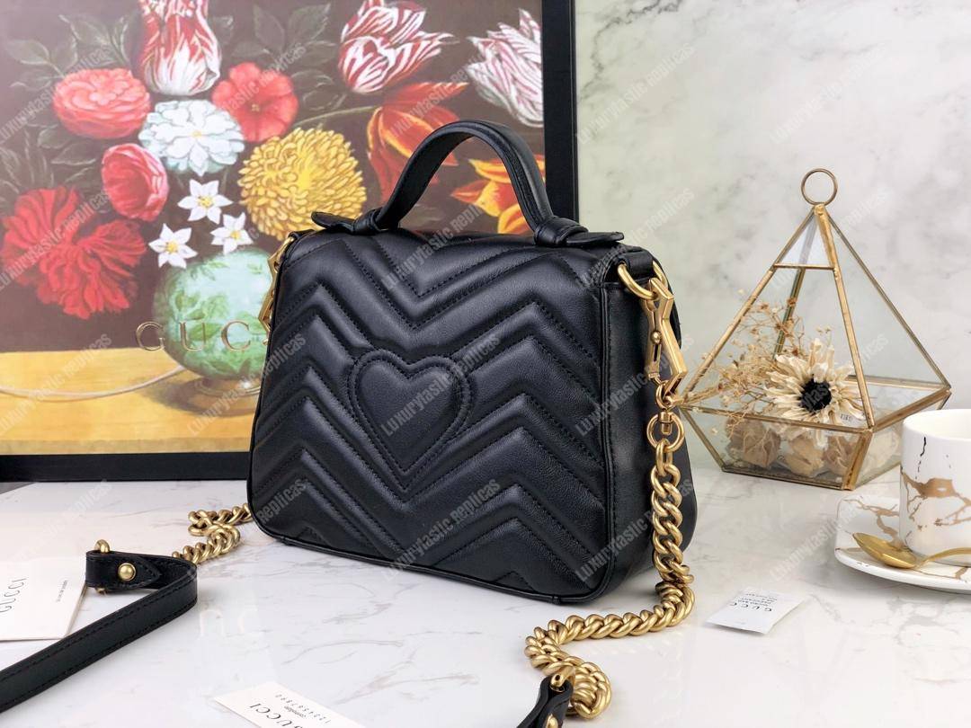 G*u*i gg marmont mini top handle bag black