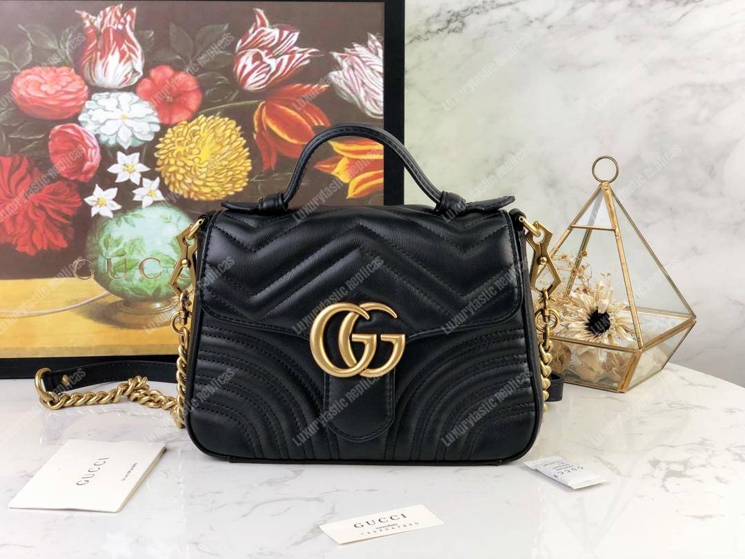 G*u*i gg marmont mini top handle bag black