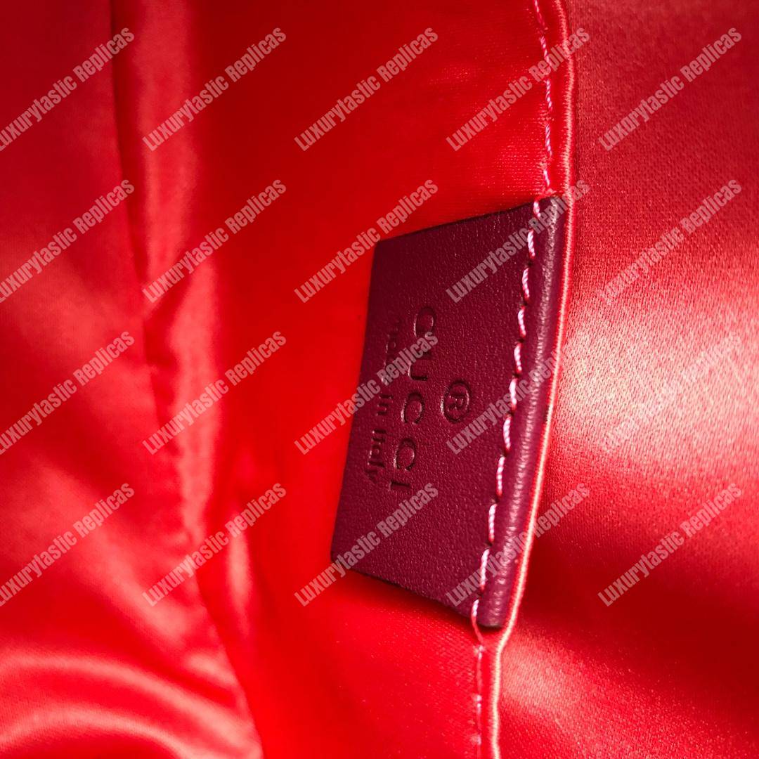 G*u*i gg marmont matelassé velvet belt bag fuchsia