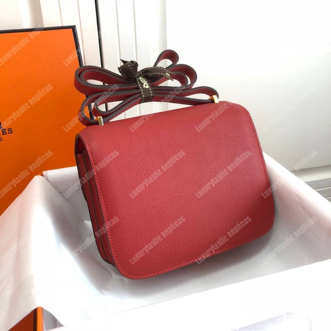 H**mes constance 24 bag epsom rouge red gold hardware