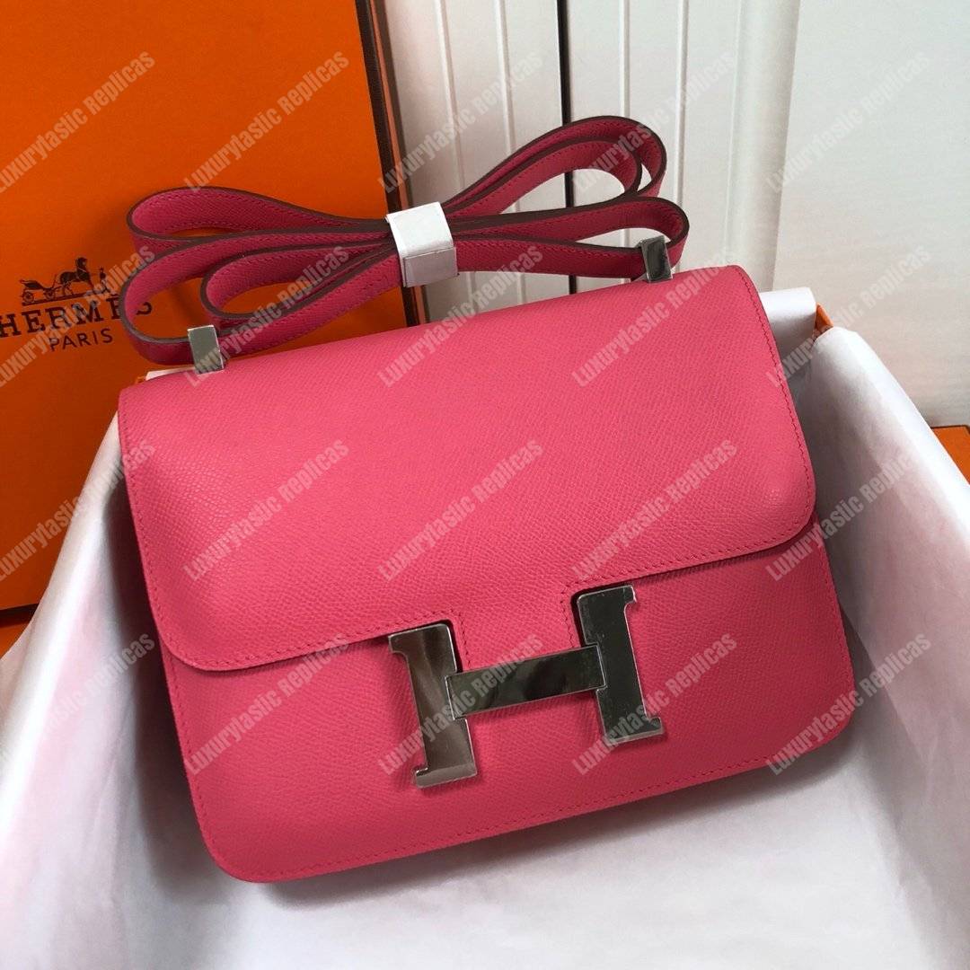 H**mes constance 24 bag epsom rose azalee palladium hardware