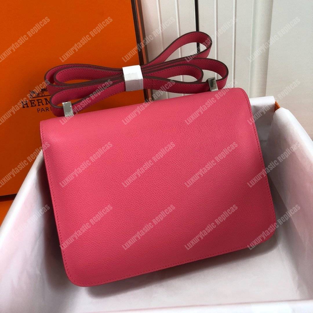 H**mes constance 24 bag epsom rose azalee palladium hardware